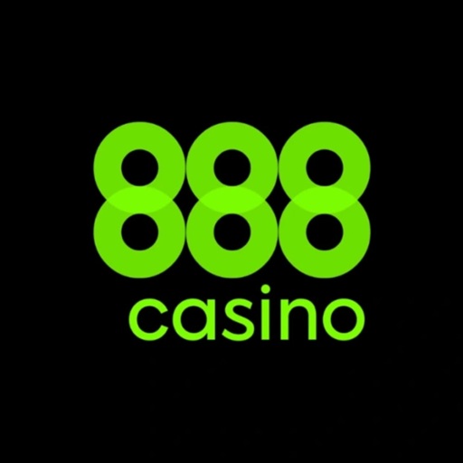 Algarismos verdes da marca 888 Casino sobre fundo preto