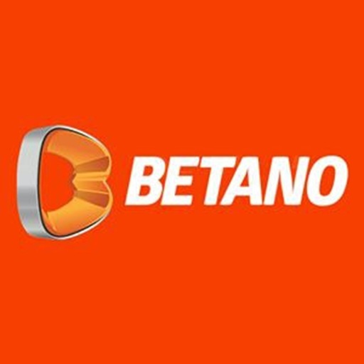 Símbolo circular e nome Betano sobre fundo laranja